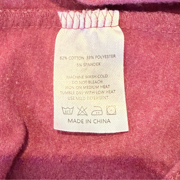 Graphic Tee with Beach Logo, “The Beach Is My Happy Place”, Burgundy, XL - Picture 5 of 5